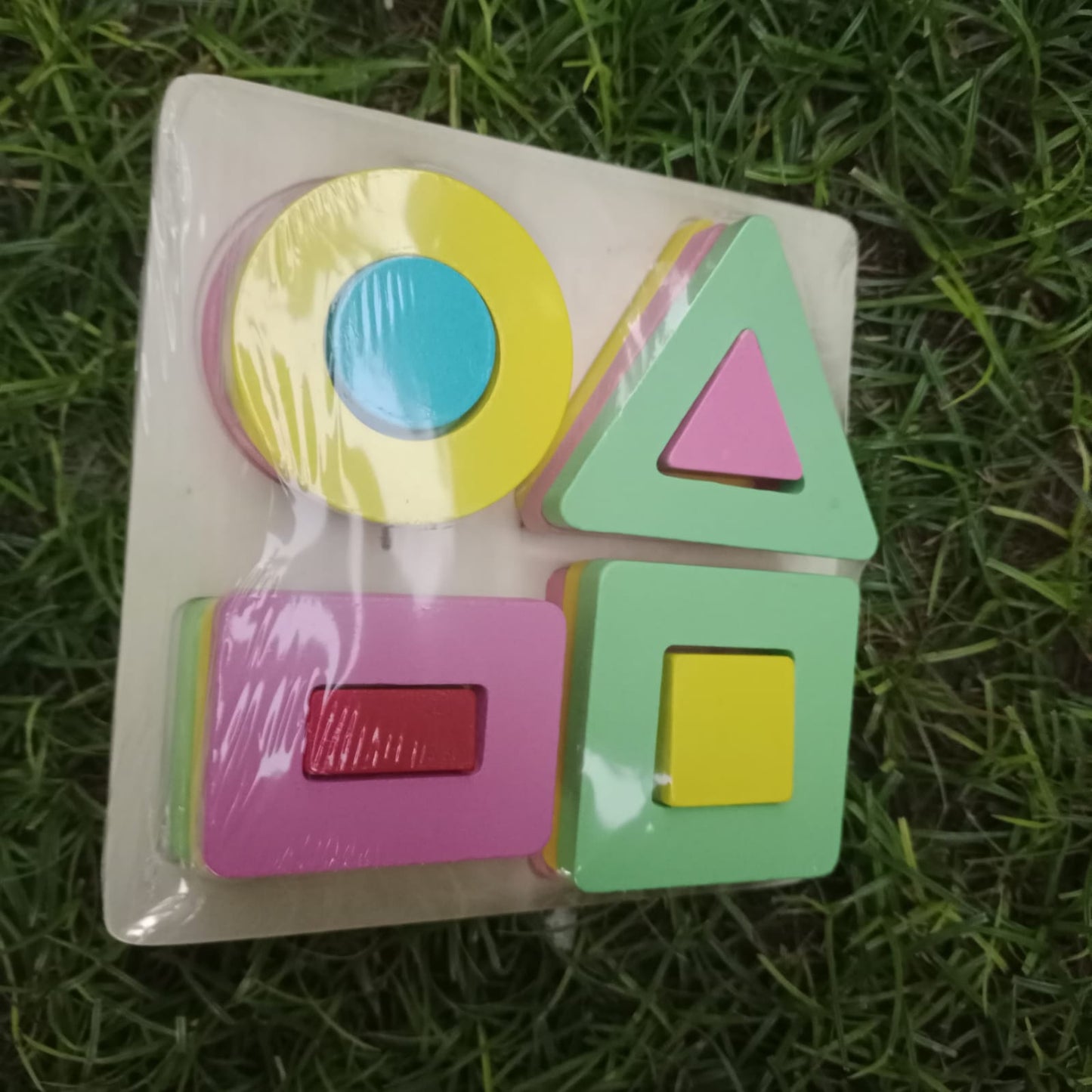 Colorful Geometric Shape Puzzle Board For Kids