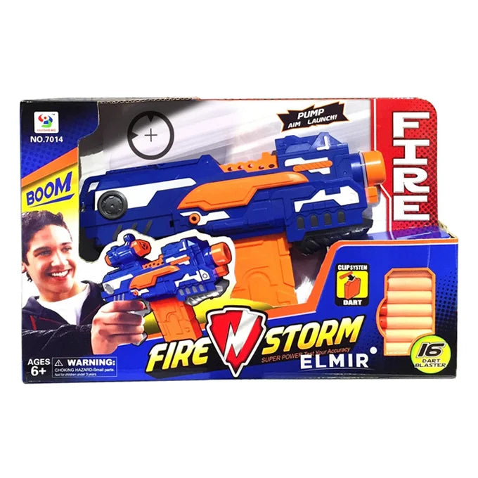 Fire Storm – 16 Soft Dart Blaster Nerf Clip Shooter – Battery Operated