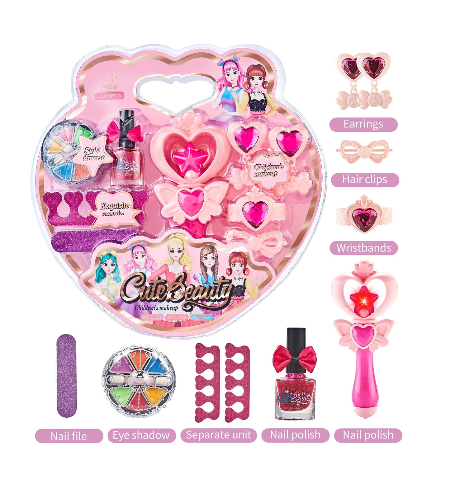Kids Play Real Washable Makeup Kit Cosmetics Toys Gift Dress up Set, Birthday Gift Toys for Little Girls Toddlers 4-9 Years