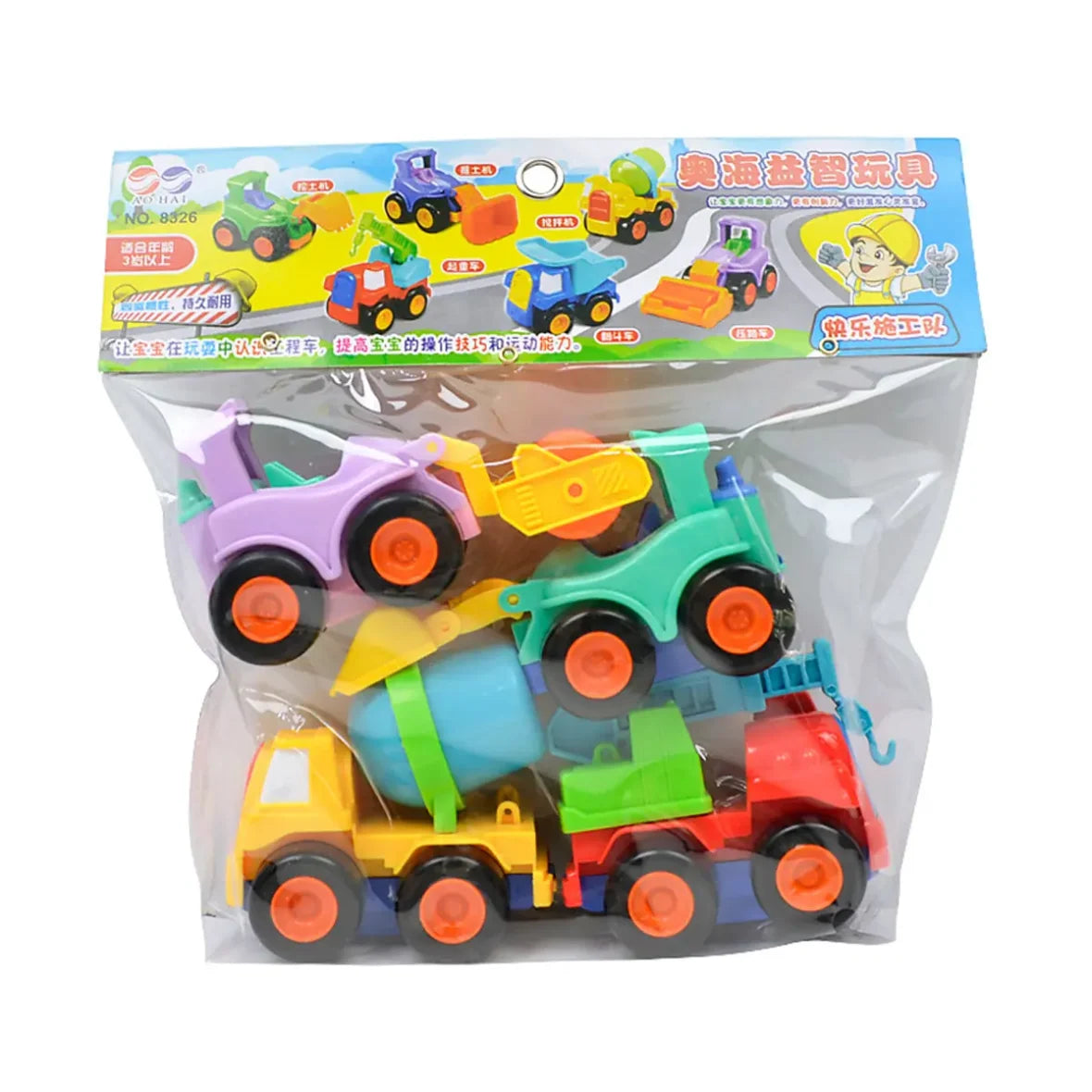 4 In 1 Construction Vehicles Truck Playset For Kids