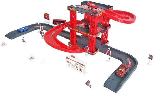 Multi Level Track Set With Cars for Children