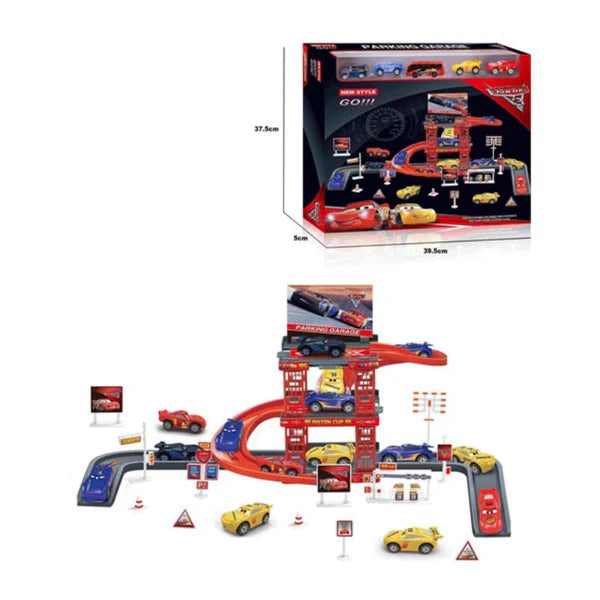 Multi Level Track Set With Cars for Children