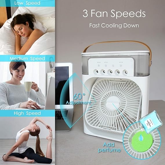 Multifunction Water Spray Mist Air Cooler USB Electric Portable Fan
