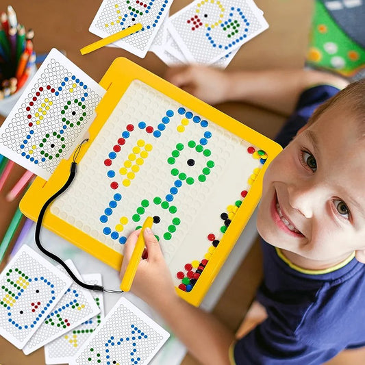 Magnetic Drawing Board with Magnetic Pen and Beads for Kids