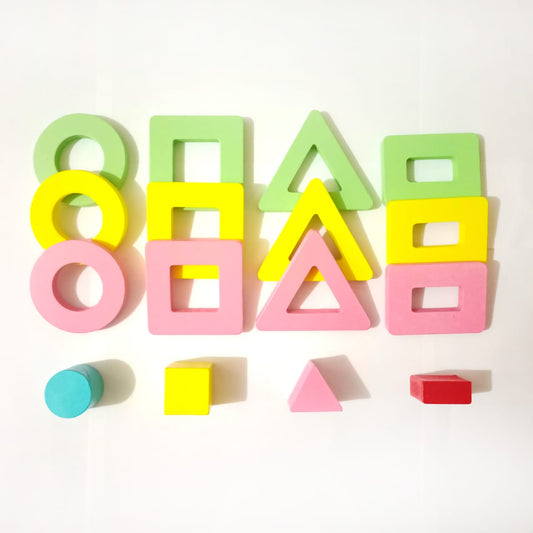 Colorful Geometric Shape Puzzle Board For Kids