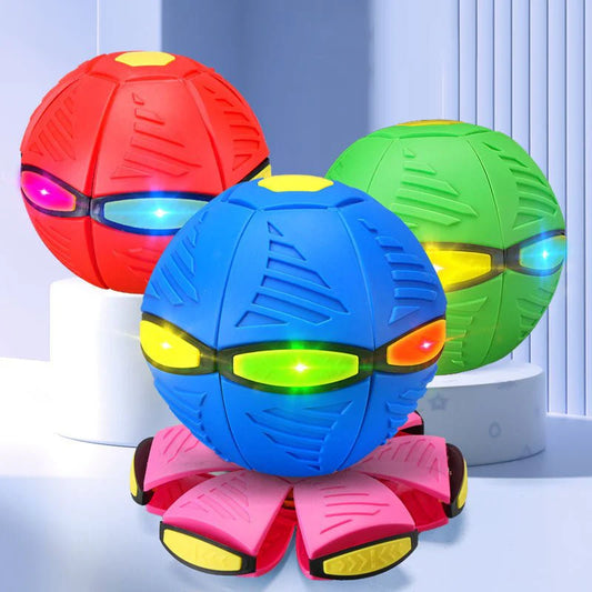 Flying UFO Flat Throw Disc Ball Without LED Light Magic Ball Toy