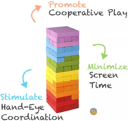 Classic Jenga Wooden Stacking Tower Board Game for Kids