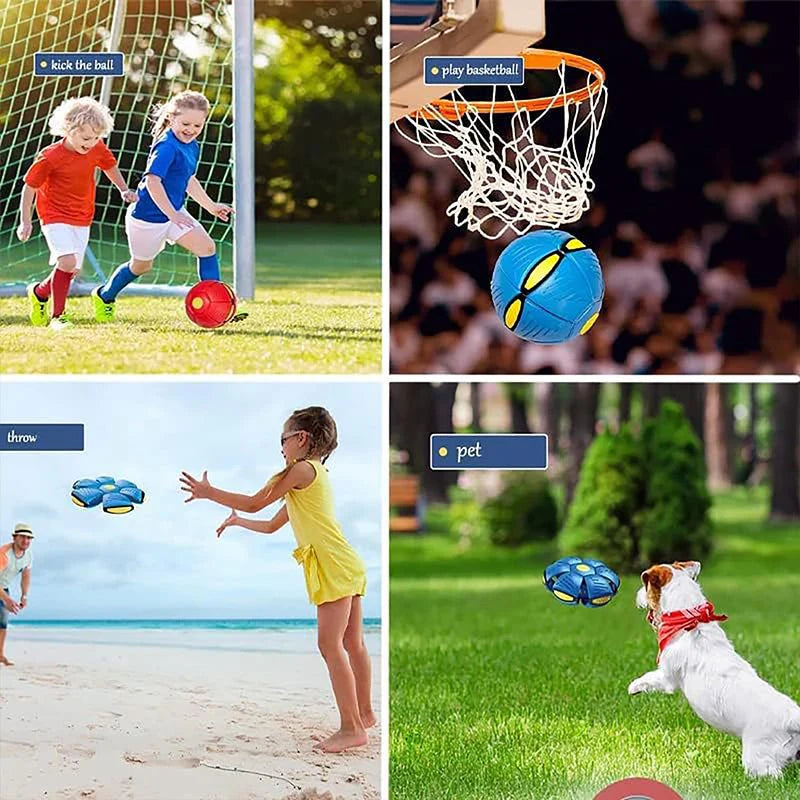 Flying UFO Flat Throw Disc Ball Without LED Light Magic Ball Toy