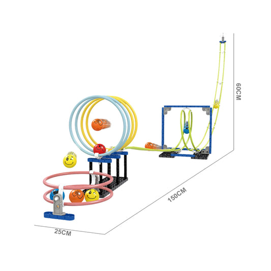 Marbles Run Building Blocks Space Rail Rotation