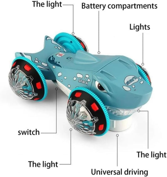 New Electric Shark Car Toy 360 Degree Rotation with Wheels Universal Sound Light Shark Cars Toys for Kids Boys