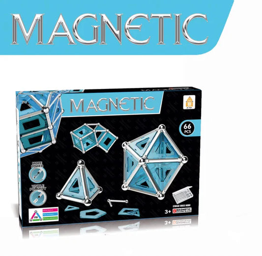 3D Crystal Magnetic Toy Sticks Building Blocks Puzzle 66 Pieces