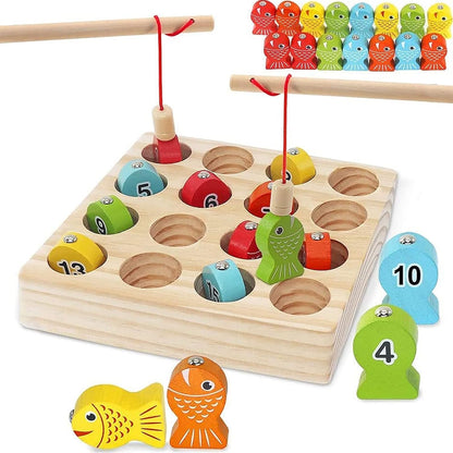 Colourful Magnetic Fishing Game in Wooden Craft for Kids