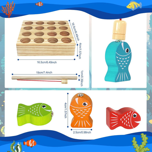 Colourful Magnetic Fishing Game in Wooden Craft for Kids