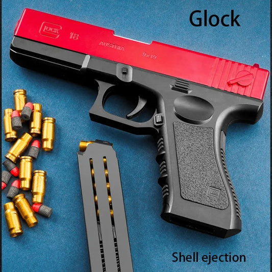 Glock Shell Ejection Nerf Soft Darts Toygun For Kids With 10 Soft Darts and 10 Shell – Size