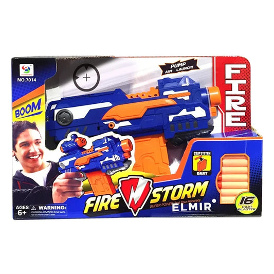 Fire Storm – 16 Soft Dart Blaster Nerf Clip Shooter – Battery Operated