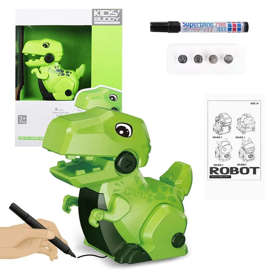 Kids Buddy Dino Line Following Robot Dinosaur Model Toy Set