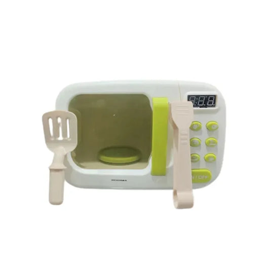 Mini Microwave Oven Toy Household Appliances Set with Light Effects and Accessories