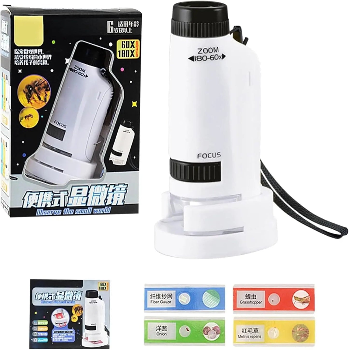 Portable Handheld LED Microscope for Kids