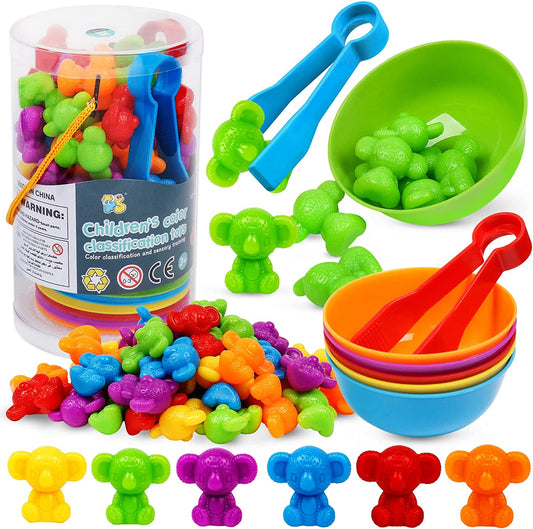 Colorful Sort Counting Bears with Matching Cups Toy for Kids