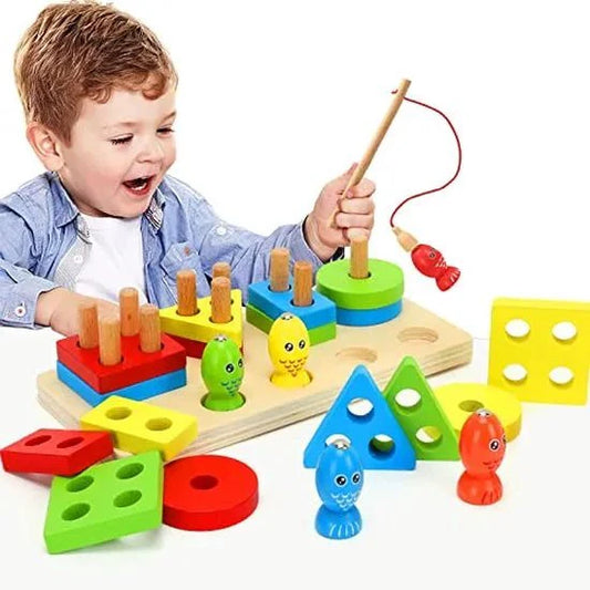 Montessori Magnetic Wooden Fishing Educational Toy For Children