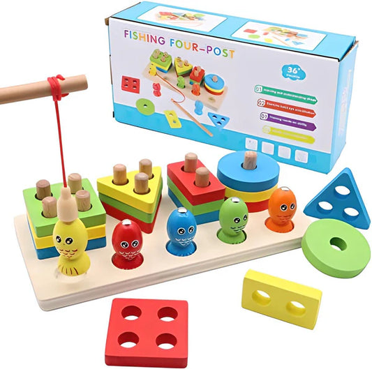 Montessori Magnetic Wooden Fishing Educational Toy For Children