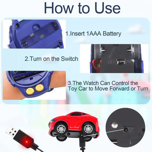 Mini Watch Remote Control Car 2.4GHz Rechargeable Car