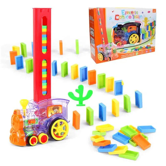 Automatic Electric Domino Brick Laying Toy Train