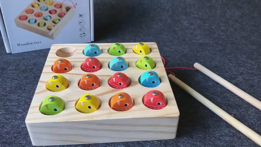 Colourful Magnetic Fishing Game in Wooden Craft for Kids