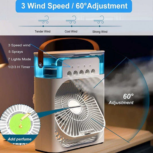 Multifunction Water Spray Mist Air Cooler USB Electric  Portable Fan