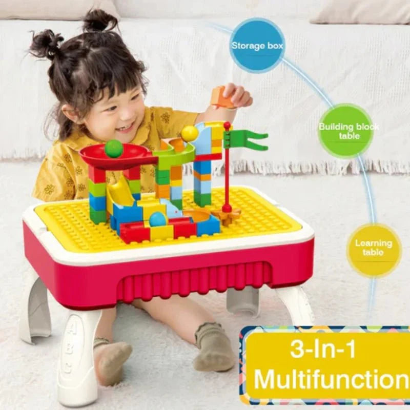 2 in 1 Creative Building Block Puzzle & Drawing Board Table